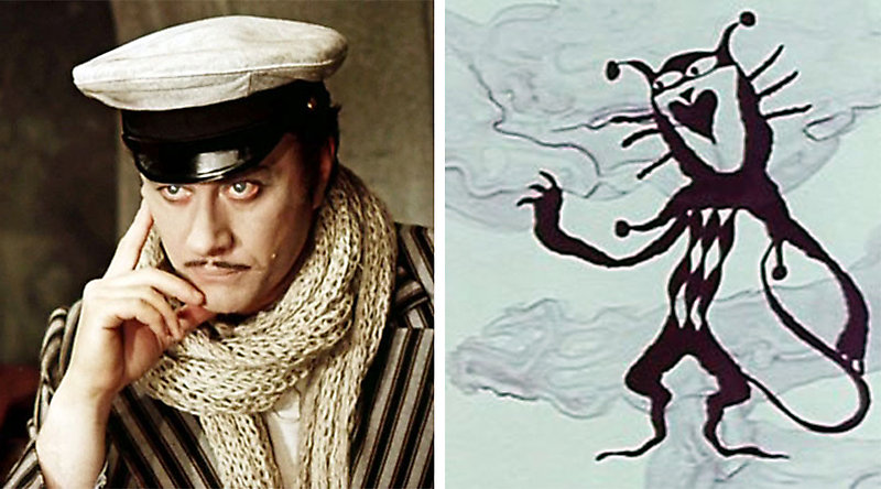 Андрей Миронов и Черный Кот из мультфильма «Голубой щенок»